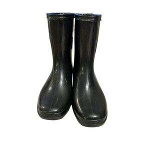Keddo Black Rubber Waterproof Pull On Rain Boots‎ With Crest Design Women’s  5.5